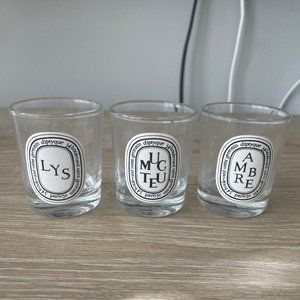 Set of 3 Diptyque Candles (Empty Glass Container) 1.23 oz
